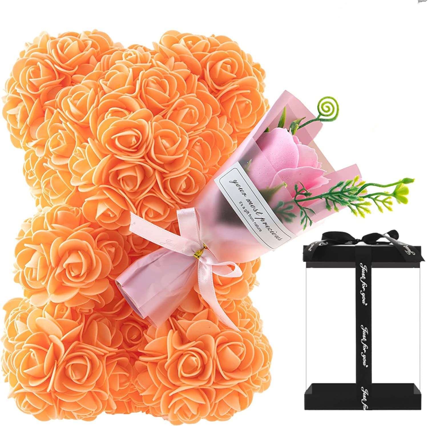 Rose Bear Preserved Fresh Flower Mothers Day Gift